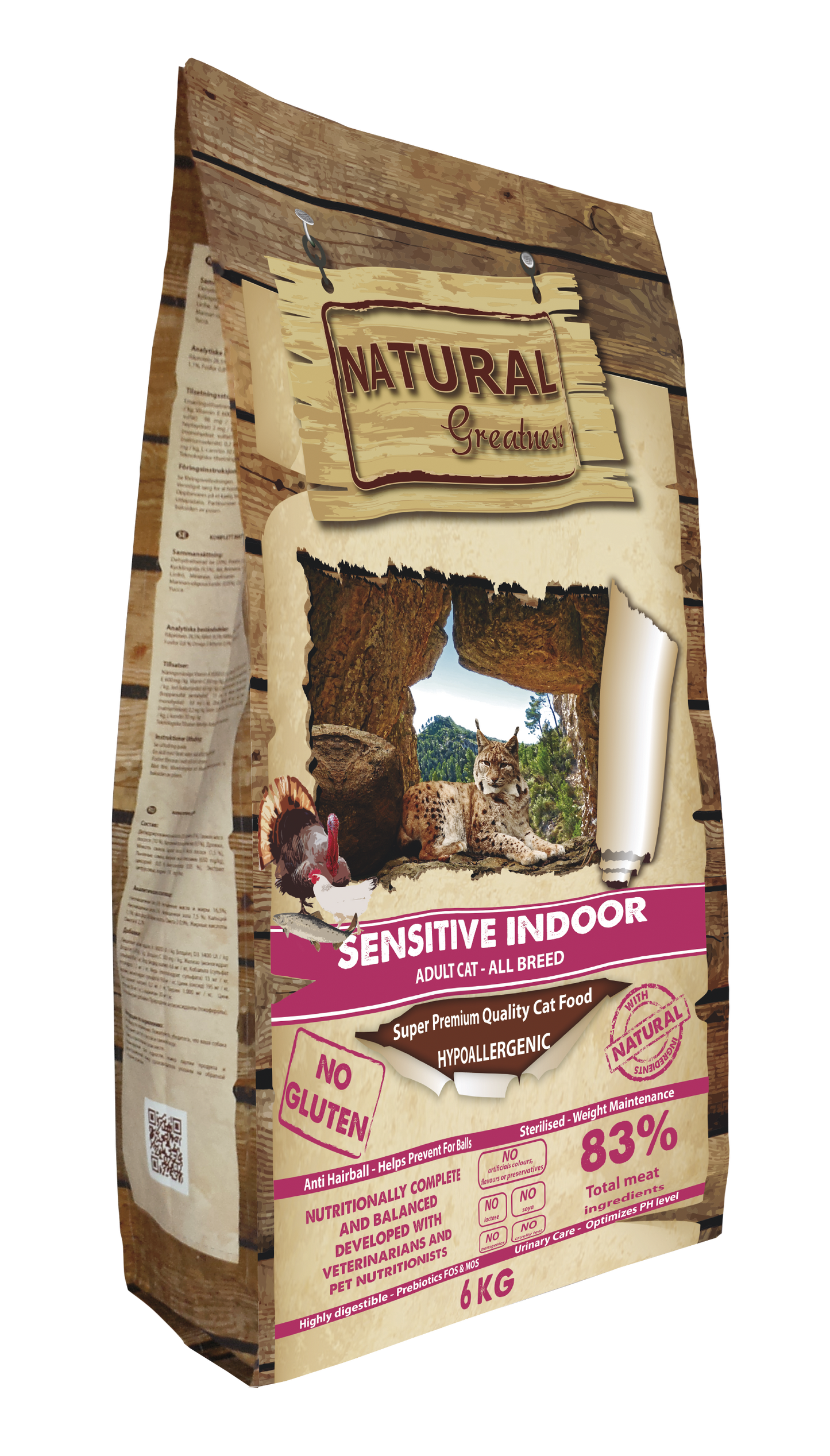 NATURAL GREATNESS "Sensitive Indoor Recipe" / Super Premium - Erwachsene - Alle Rassen