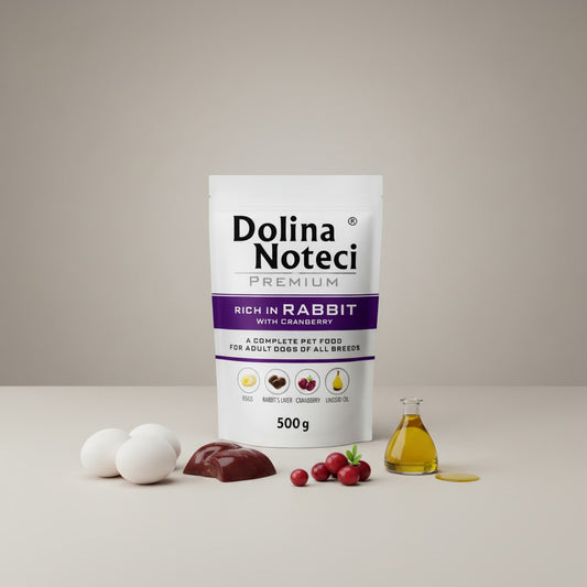 Lupiora Dolina Noteci Premium Nassfutter mit Hase und Cranberry im 500g Beutel mit frischen Zutaten