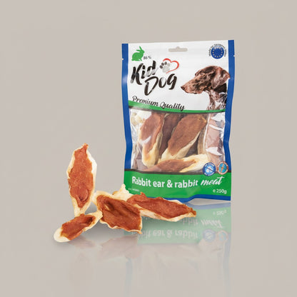 Lupiora Hasenohr gefüllt mit Hasenfleisch als getreidefreier Hundesnack in 250g Packung