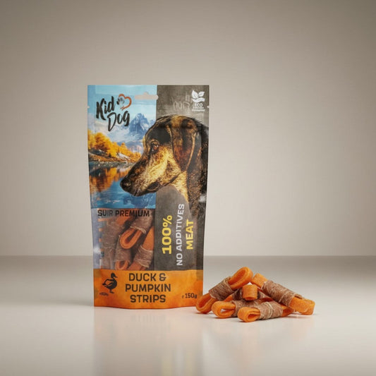 Lupiora KIDDOG Super Premium Hundesnack aus Entenfleisch und Kürbis in wiederverschließbarer Verpackung