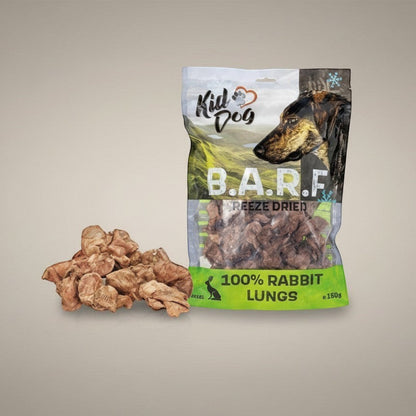 Lupiora KIDDOG gefriergetrocknete Kaninchenlunge als fettarme, proteinreiche Trainingsleckerlis für Hunde