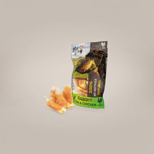 Lupiora KIDDOG Super Premium Hundesnack aus getrockneter Hähnchenbrust auf Kaninchenohr in wiederverschließbarer Tüte