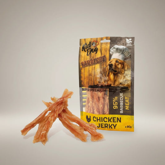 Lupiora KIDDOG Super Premium Hühnerbrust Barbecue Twister Hundesnacks im wiederverschließbaren Beutel