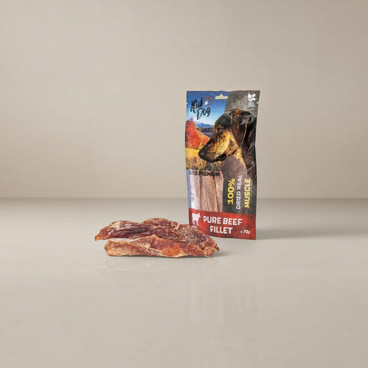 Lupiora KIDDOG Super Premium Hundesnack aus 100% getrocknetem Rindsmuskelfleisch in praktischer wiederverschließbarer Tüte