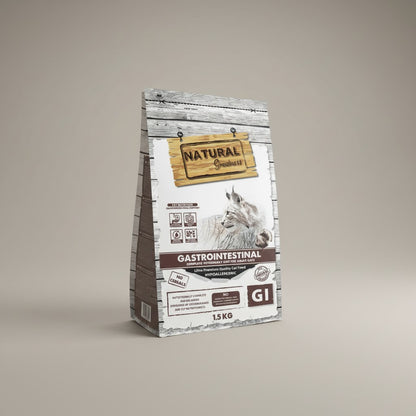 Lupiora Natural Greatness Gastrointestinal Katzenfutter, getreidefrei und hypoallergen für sensible Katzen.