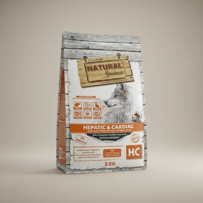 Lupiora Natural Greatness Hepatic-Cardiac Diätfutter für Hunde bei Leber- und Herzproblemen, getreidefrei, 2kg Beutel
