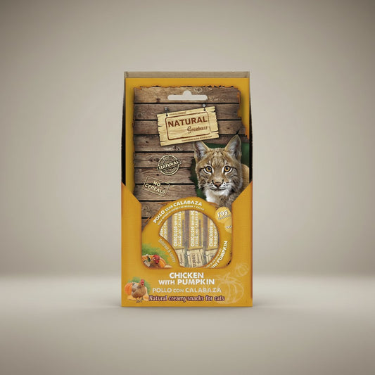 Lupiora Natural Greatness Huhn-Kürbiscreme Snack für Katzen zur Verdauungsunterstützung in 56g Packung