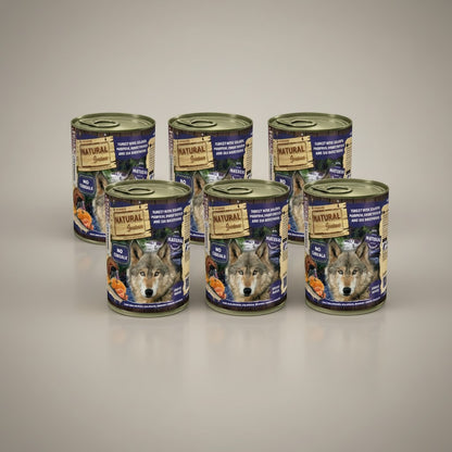 Lupiora Natural Greatness Nassfutter-Set mit Truthahn, Lachs, Kürbis und Süßkartoffel für Hunde