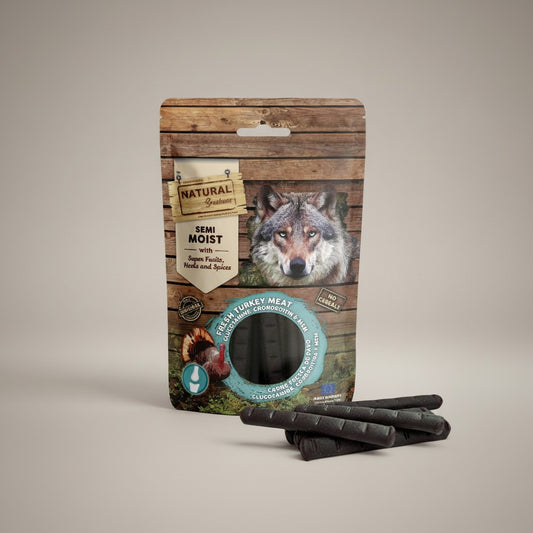 Lupiora Natural Greatness getreidefreie Hundesnacks mit Truthahn und Gelenkunterstützung in der 150g Packung