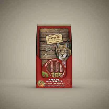 Lupiora Natural Greatness Hähnchen-Karottencreme Snack für Katzen zur Sehkraftunterstützung, getreidefrei, 56 g