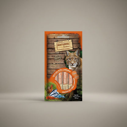 Lupiora Natural Greatness Katzensnack Huhn, Thunfisch und Hummercreme, getreidefrei zur Unterstützung des Immunsystems