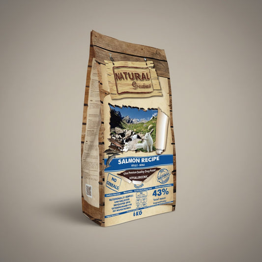 Lupiora Natural Greatness Lachs Trockenfutter für kleine Hunde, getreidefrei und hypoallergen, 6kg Beutel