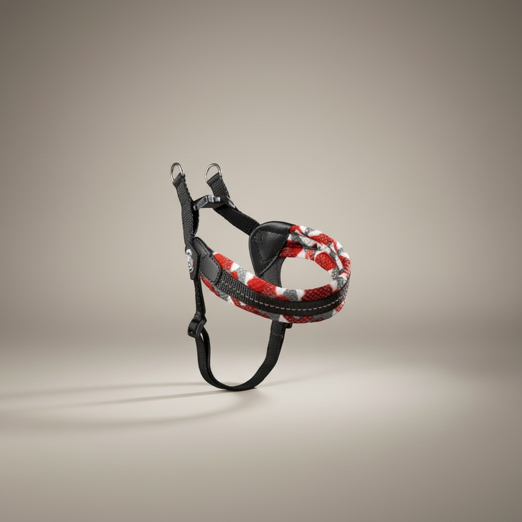 Lupiora TRE PONTI Easy Fit Hundegeschirr in Camouflage-Optik mit reflektierendem Netzmaterial und verstellbarem Riemen