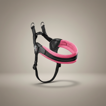 Lupiora TRE PONTI Easy Fit Hundegeschirr in Neon-Pink mit reflektierendem Netzstoff und verstellbarem Brustriemen